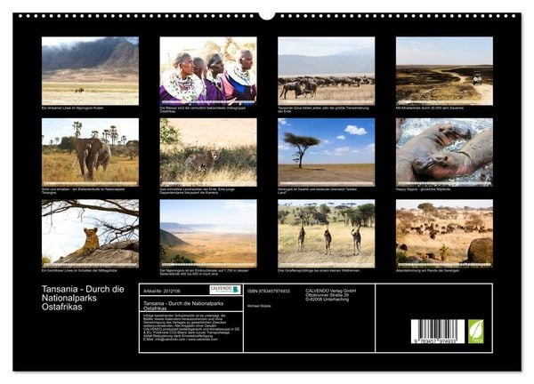 Produktbild: Tansania - Durch die Nationalparks Ostafrikas (hochwertiger Premium Wandkalender 2026 DIN A2 quer), Kunstdruck in Hochglanz