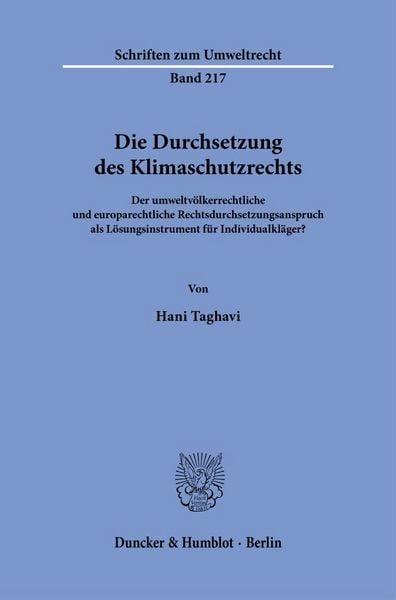 Produktbild: Die Durchsetzung des Klimaschutzrechts