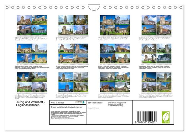 Produktbild: Trutzig und Wehrhaft - Englands Kirchen (Wandkalender 2026 DIN A4 quer), CALVENDO Monatskalender