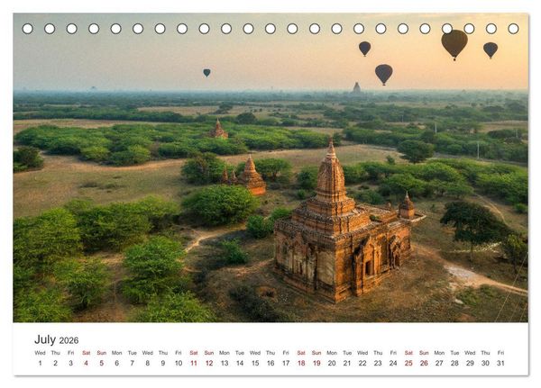 Produktbild: Bagan - Pagodas in the forest (Desk Calendar 2026 DIN A5 landscape), CALVENDO 12 Month DeskCalendar