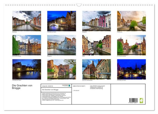 Produktbild: Die Grachten von Br&uuml;gge (Wandkalender 2026 DIN A2 quer), CALVENDO Monatskalender