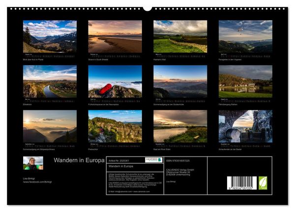 Produktbild: Wandern in Europa (hochwertiger Premium Wandkalender 2026 DIN A2 quer), Kunstdruck in Hochglanz
