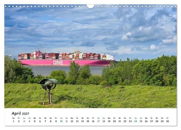 Produktbild: Elbinsel Krautsand - Impressionen von Land und Fluss (Wandkalender 2027 DIN A3 quer), CALVENDO Monatskalender