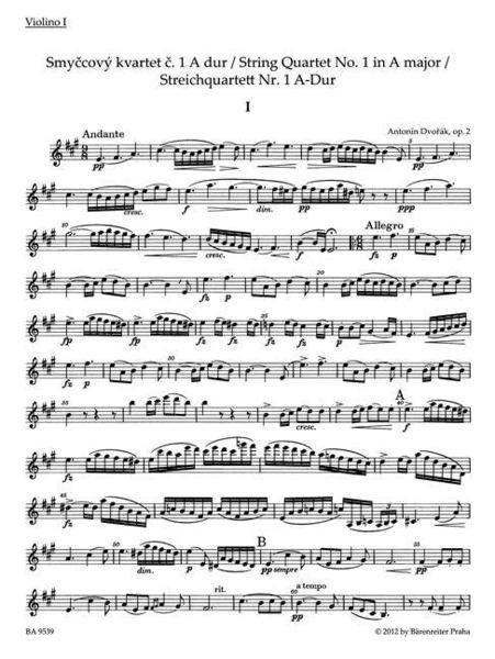 Produktbild: Dvor&aacute;k, A: Streichquartett Nr. 1 A-Dur op. 2 (Smyccov&yacute; kvart