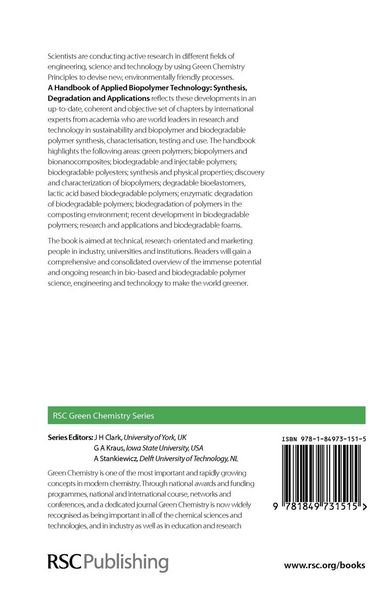 Produktbild: Handbook of Applied Biopolymer Technology