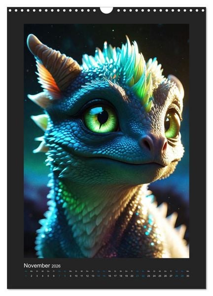 Produktbild: Verzauberte Drachen: Ein Jahr voll kleiner Wunder! (Wandkalender 2026 DIN A3 hoch), CALVENDO Monatskalender