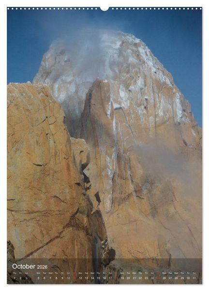 Produktbild: Majestic Mountains Cerro Torre & Fitzroy Patagonia / UK-Version (High Quality Premium Wall Calendar 2026 DIN A2 portrait),CALVENDO 12 Month Wall Calendar