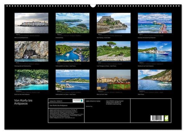 Produktbild: Von Korfu bis Antipaxos (Wandkalender 2026 DIN A2 quer), CALVENDO Monatskalender