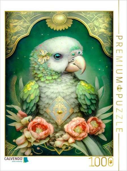 Produktbild: CALVENDO Puzzle Junger Papagei im Tarot-Stil | 1000 Teile Lege-Gr&ouml;&szlig;e 64x48cm Foto-Puzzle f&uuml;r gl&uuml;ckliche Stunden