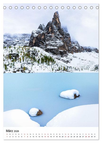 Produktbild: Die Dolomiten - Berge, die begeistern (Tischkalender 2026 DIN A5 hoch), CALVENDO Monatskalender