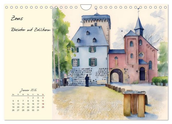 Produktbild: Historische Bauwerke im Rhein-Kreis Neuss (Wandkalender 2026 DIN A4 quer), CALVENDO Monatskalender