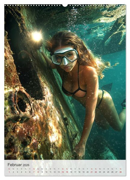Produktbild: Diving Queens (hochwertiger Premium Wandkalender 2026 DIN A2 hoch), Kunstdruck in Hochglanz
