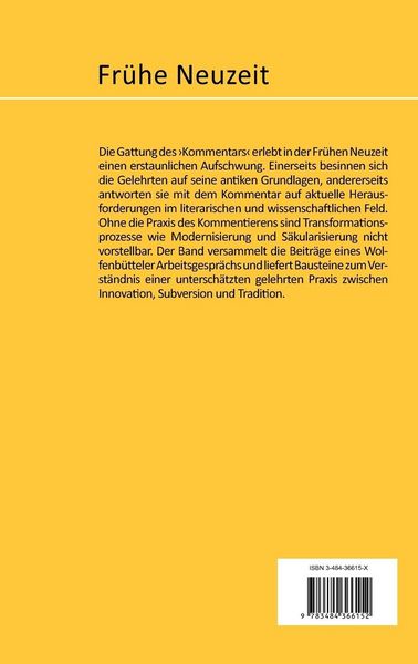 Produktbild: Der Kommentar in der Fr&uuml;hen Neuzeit
