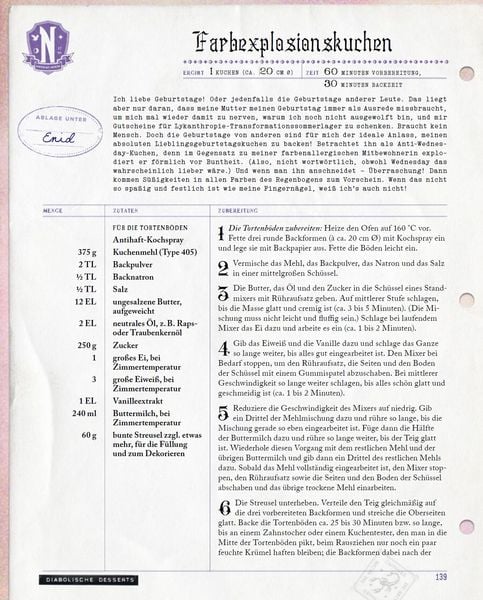 Produktbild: Das offizielle Wednesday-Kochbuch