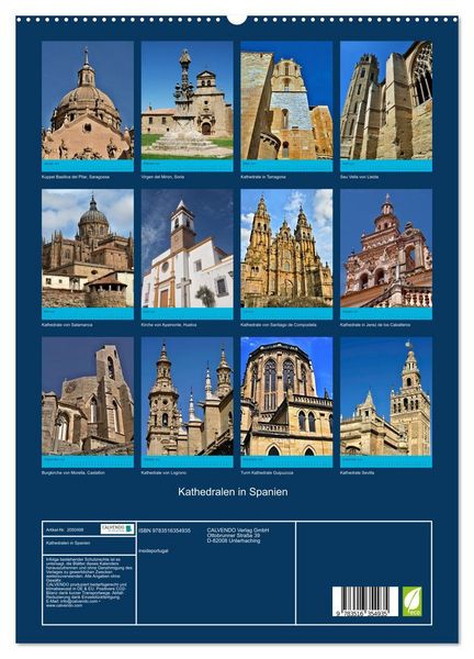 Produktbild: Kathedralen in Spanien (hochwertiger Premium Wandkalender 2026 DIN A2 hoch), Kunstdruck in Hochglanz