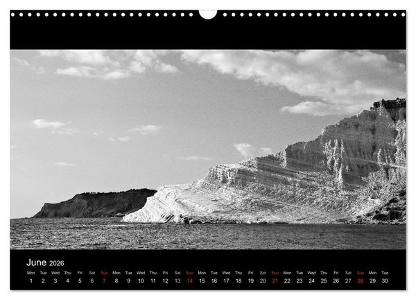 Produktbild: Black and White Sicily (Wall Calendar 2026 DIN A3 landscape), CALVENDO 12 Month Wall Calendar