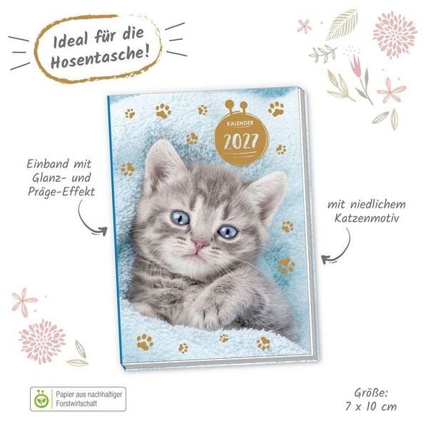 Produktbild: TR&Ouml;TSCH - Taschenkalender A7 Katze 2027