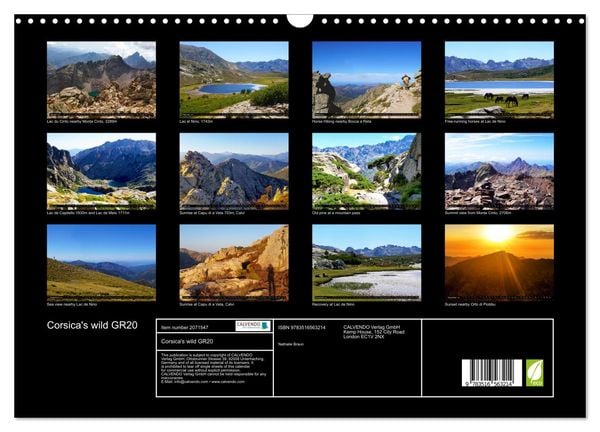 Produktbild: Corsica's wild GR20 (Wall Calendar 2026 DIN A3 landscape), CALVENDO 12 Month Wall Calendar