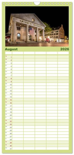 Produktbild: Familienplaner 2026 - Stadtansichten aus Boston mit 5 Spalten (Wandkalender, 21 x 45 cm) CALVENDO