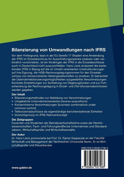 Produktbild: Bilanzierung von Umwandlungen nach IFRS