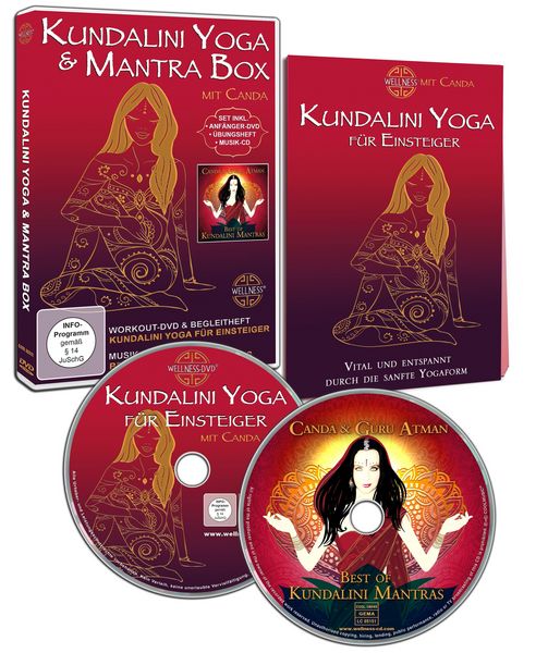 Produktbild: Kundalini Yoga & Mantra Box - Set inklusive Anf&auml;nger-DVD, &Uuml;bungsheft (+ Musik-CD)