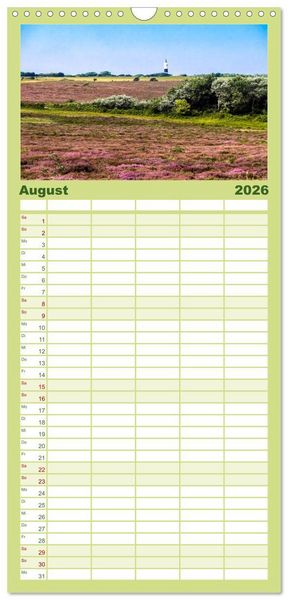 Produktbild: Familienplaner 2026 - Sylt mein Inselblick mit 5 Spalten (Wandkalender, 21 x 45 cm) CALVENDO