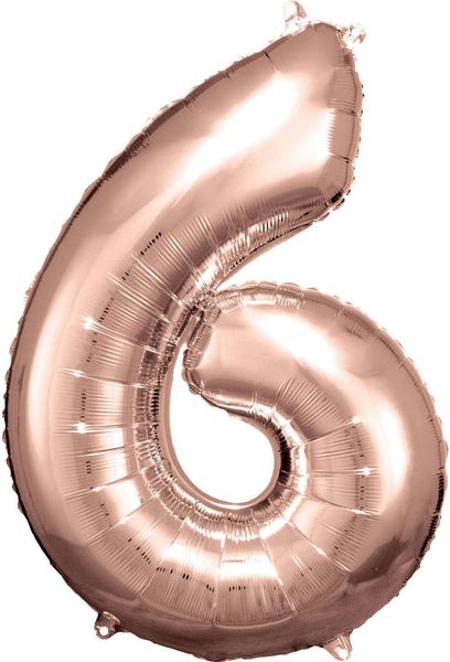 Produktbild: Folienballon Zahl 6 ros&eacute; 55x88cm