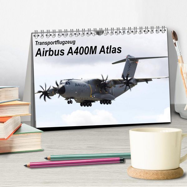Produktbild: Transportflugzeug Airbus A400M Atlas (Tischkalender 2026 DIN A5 quer), CALVENDO Monatskalender