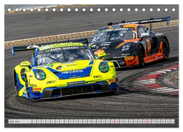 Produktbild: Super Sportwagen aus Zuffenhausen beim GT MASTERS (Tischkalender 2026 DIN A5 quer), CALVENDO Monatskalender