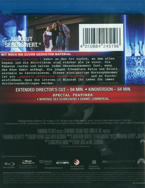 Produktbild: Paranormal Activity 3 - Extended [DC]