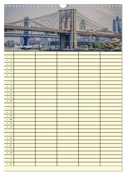 Produktbild: New York Familienplaner (Wandkalender 2026 DIN A3 hoch), CALVENDO Monatskalender