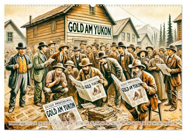 Produktbild: Auf den Spuren des Goldes - Vom Goldrausch am Yukon River (hochwertiger Premium Wandkalender 2026 DIN A2 quer), Kunstdruck in Hochglanz