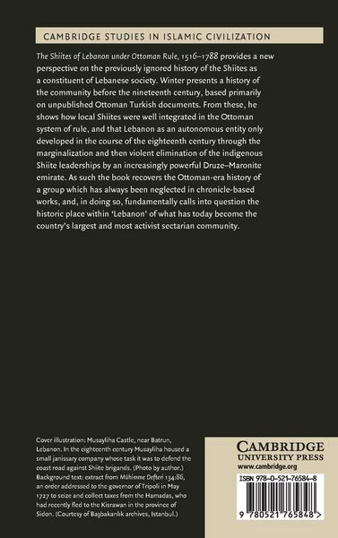 Produktbild: The Shiites of Lebanon under Ottoman Rule, 1516-1788