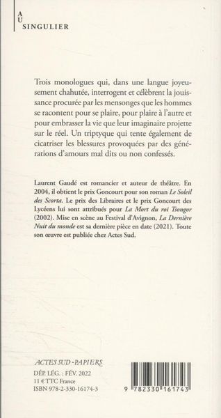 Produktbild: Grand menteur : trois monologues