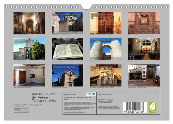 Produktbild: Auf den Spuren der Heilige Teresa von Avila (Wandkalender 2026 DIN A4 quer), CALVENDO Monatskalender