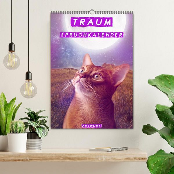 Produktbild: Traum Spruchkalender - Artwork (Wandkalender 2026 DIN A2 hoch), CALVENDO Monatskalender