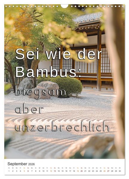 Produktbild: Zen Garten - Wo Natur und Geist in Einklang sind (Wandkalender 2026 DIN A3 hoch), CALVENDO Monatskalender
