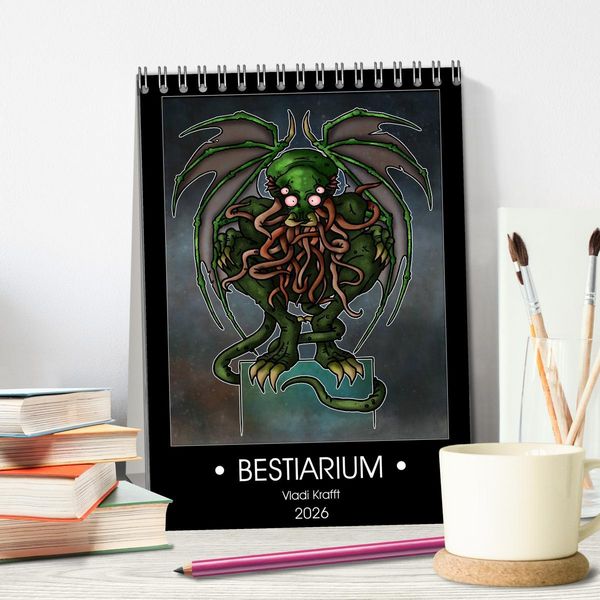 Produktbild: Bestiarium Vladi Krafft (Tischkalender 2026 DIN A5 hoch), CALVENDO Monatskalender