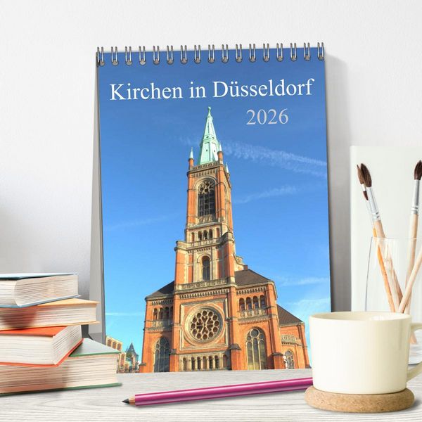 Produktbild: Kirchen in D&uuml;sseldorf (Tischkalender 2026 DIN A5 hoch), CALVENDO Monatskalender