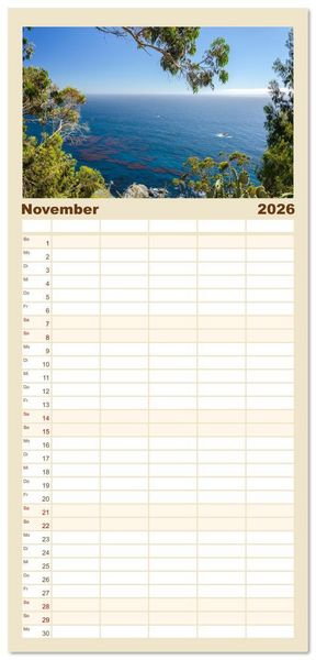 Produktbild: Familienplaner 2026 - Traumk&uuml;sten: Eine Maritime Reise um die Welt mit 5 Spalten (Wandkalender, 21 x 45 cm) CALVENDO