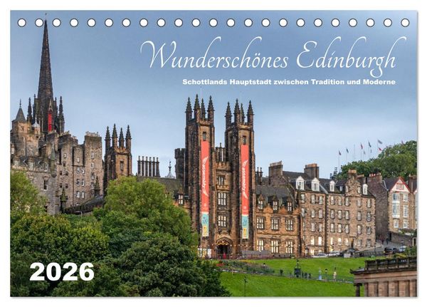Produktbild: Wundersch&ouml;nes Edinburgh (Tischkalender 2026 DIN A5 quer), CALVENDO Monatskalender