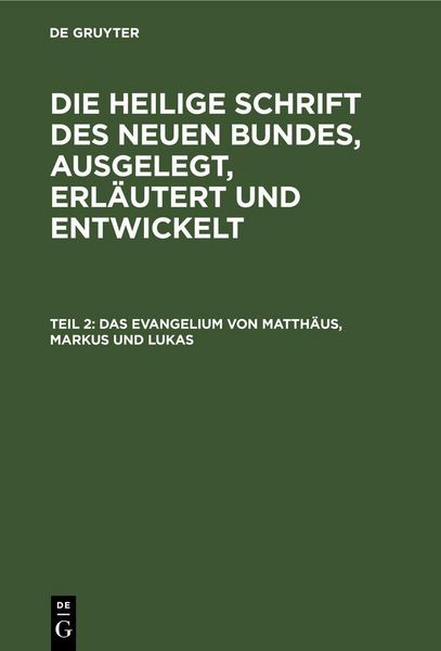 Produktbild: Das Evangelium von Matth&auml;us, Markus und Lukas