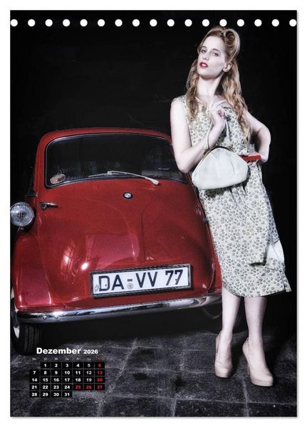 Produktbild: Die Isetta trifft Modells Ein Rollermobil zum Knutschen (Tischkalender 2026 DIN A5 hoch), CALVENDO Monatskalender