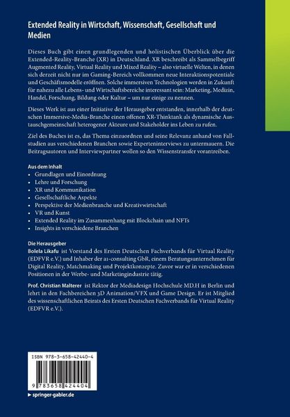 Produktbild: Extended Reality in Wirtschaft, Wissenschaft, Gesellschaft und Medien