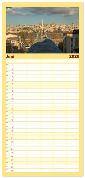 Produktbild: Familienplaner 2026 - Istanbul - Lebendige Metropole voller Geschichte und Pracht mit 5 Spalten (Wandkalender, 21 x 45 cm) CALVENDO