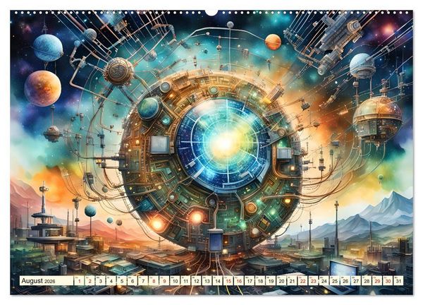Produktbild: Vernetzte Visionen (hochwertiger Premium Wandkalender 2026 DIN A2 quer), Kunstdruck in Hochglanz