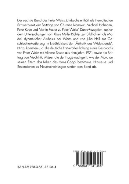 Produktbild: Peter Weiss Jahrbuch 6
