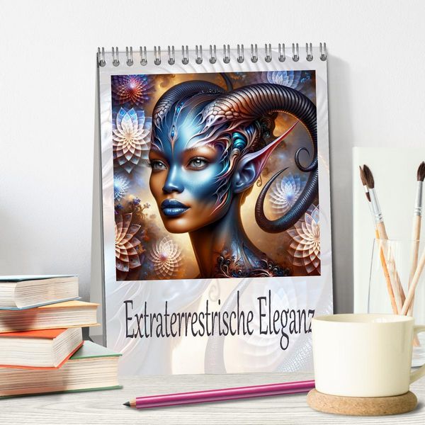 Produktbild: Extraterrestrische Eleganz (Tischkalender 2026 DIN A5 hoch), CALVENDO Monatskalender