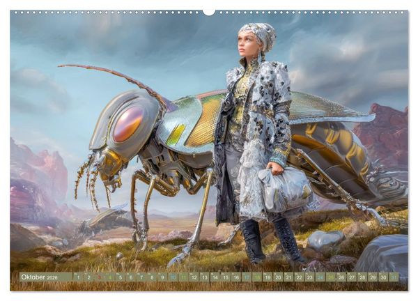 Produktbild: Insektenplanet - Surrealer Science-Fiction (Wandkalender 2026 DIN A2 quer), CALVENDO Monatskalender
