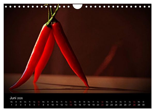 Produktbild: Hot Chili K&uuml;chen Kalender (Wandkalender 2026 DIN A4 quer), CALVENDO Monatskalender